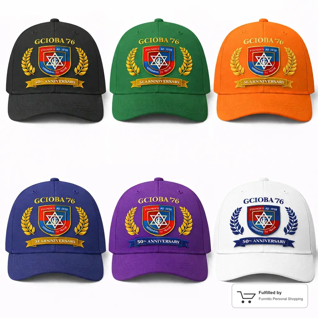 School house colour "Class of 76" baseball caps